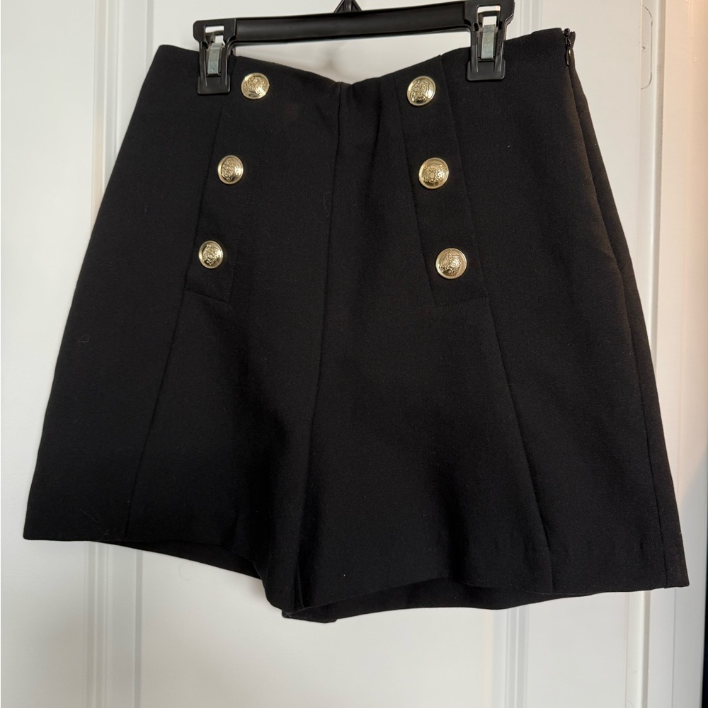 Zara Black Shorts with Metallic Accents